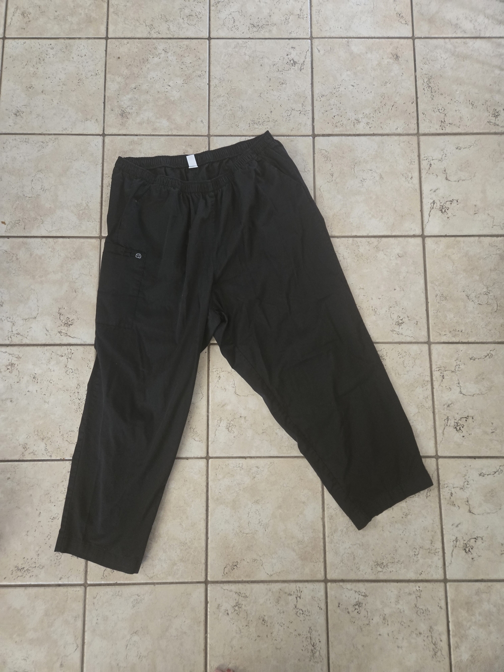 Women's Black Elastic-Waist Scrub Pants By Wonder WINK